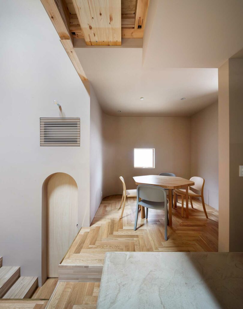 view into modern dining room